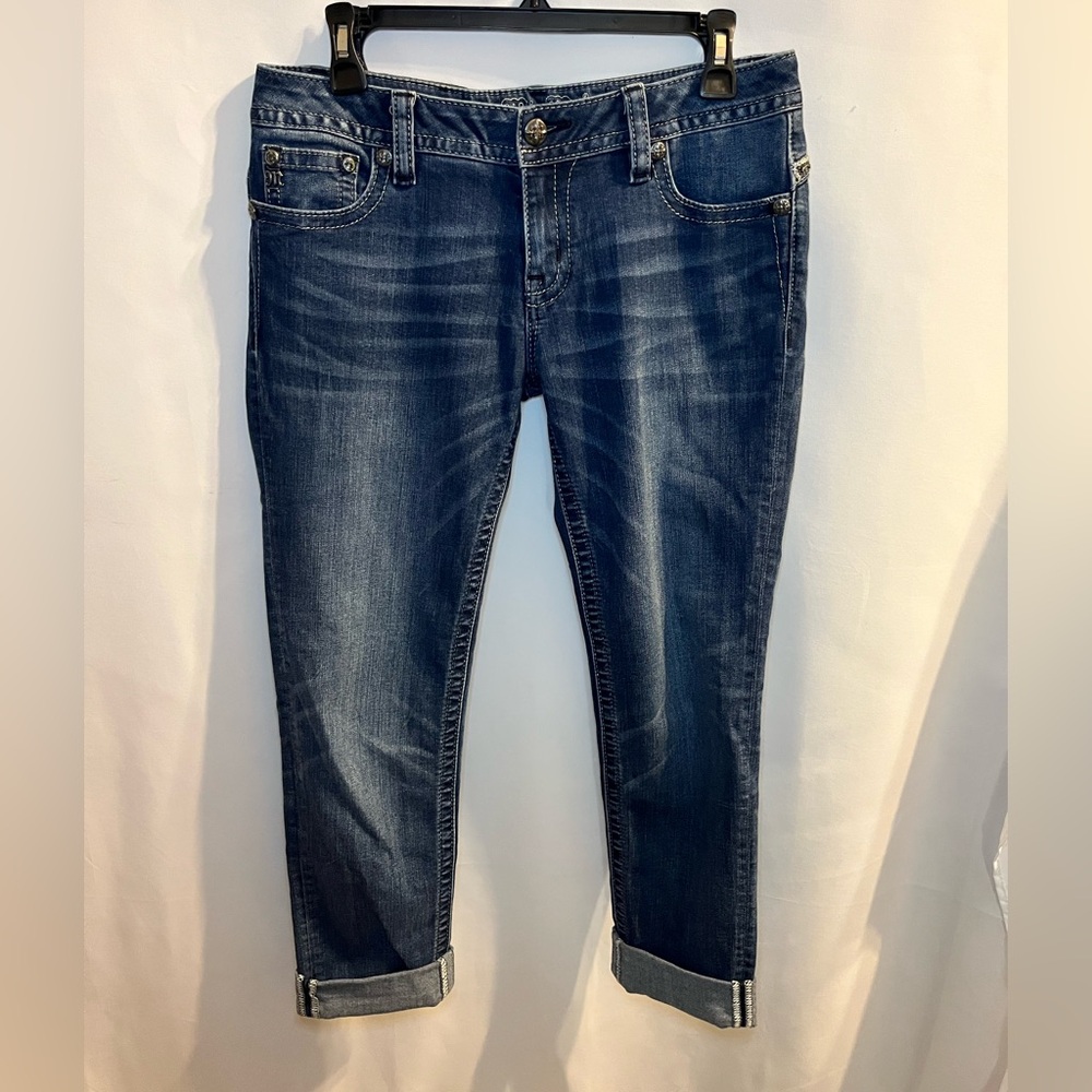 Miss Me Skinny Capri Jeans Dark Blue Womens Size 29